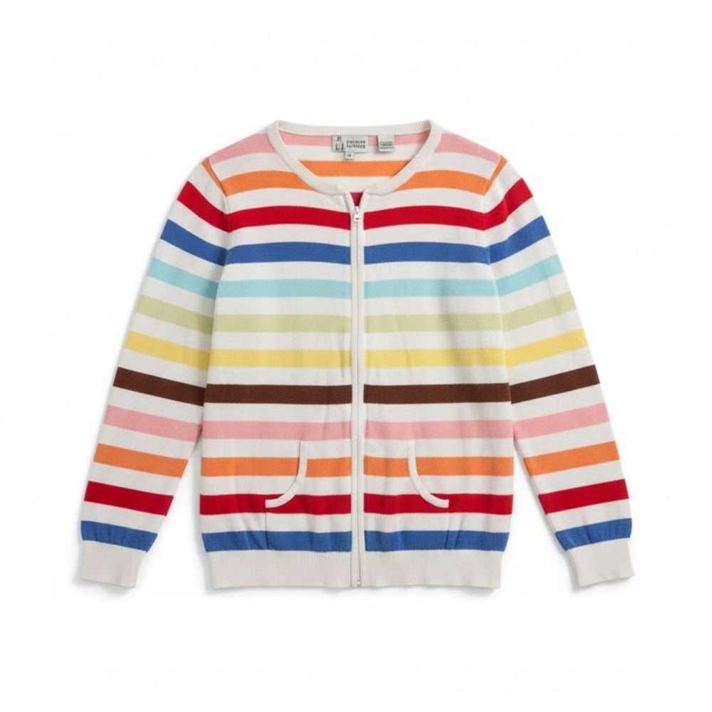 Cousin Johnny by Anthropologie Multicolor Striped Zip Cardigan